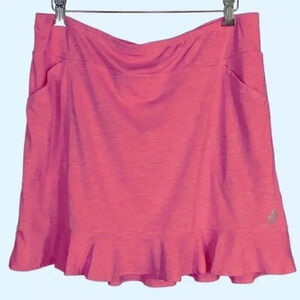 Jofit Womens XL Flounce Golf Tennis Skort Pink Space Dye Pockets Pull On